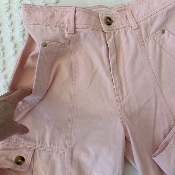 By Anthropologie The Carson Utility Barrel Pants in Pink - Picture 7 of 12